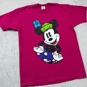 Vintage Disney Mickey & Co T-Shirt Adult XL Pink Minnie 90s Double Sided Graphic